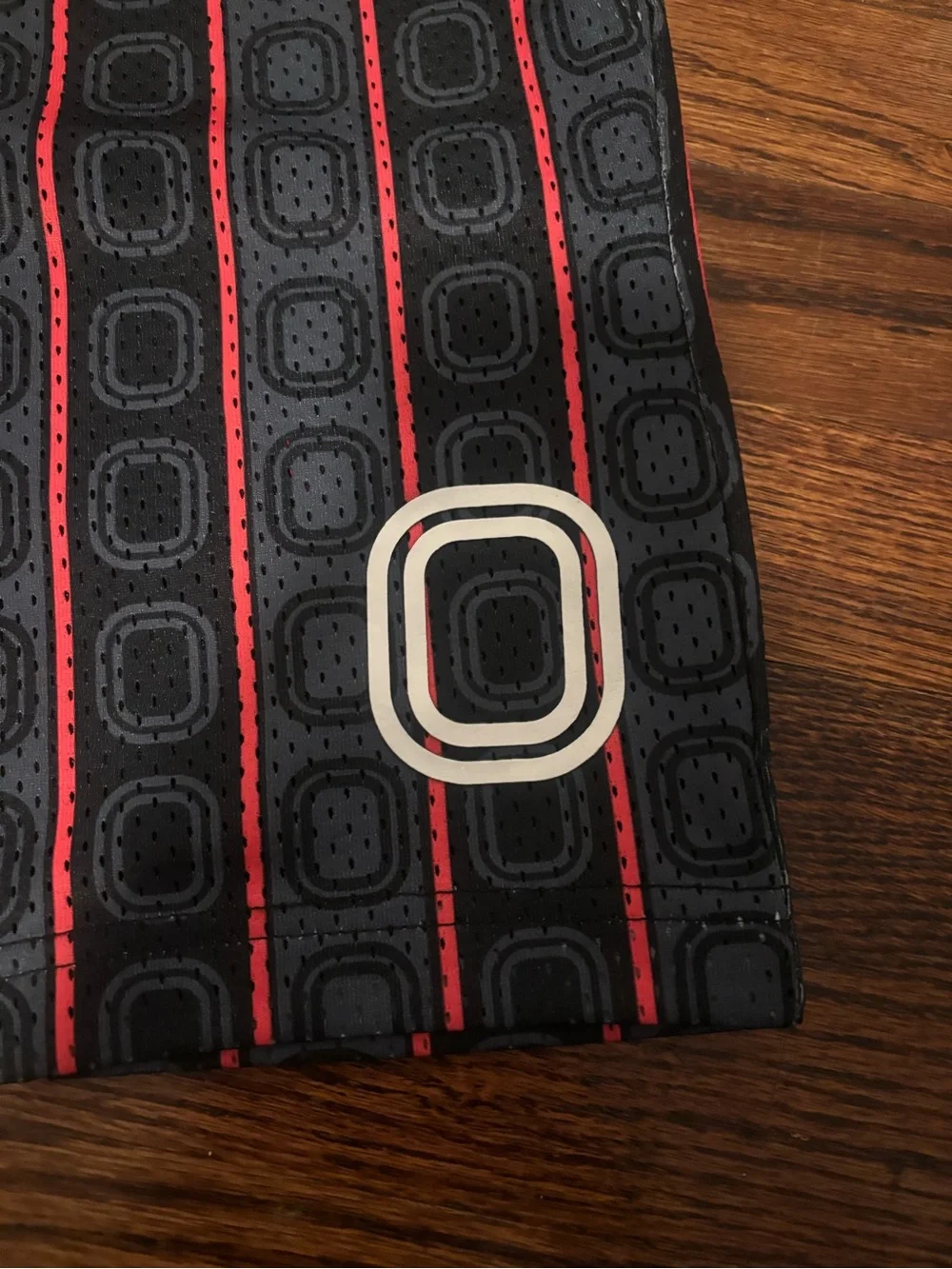 Overtime Boys Black & Red Patterned Athletic Shorts Size Large